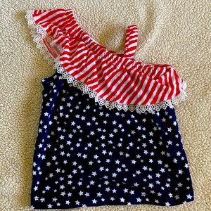 Patriotic Fourth of July girls shirt